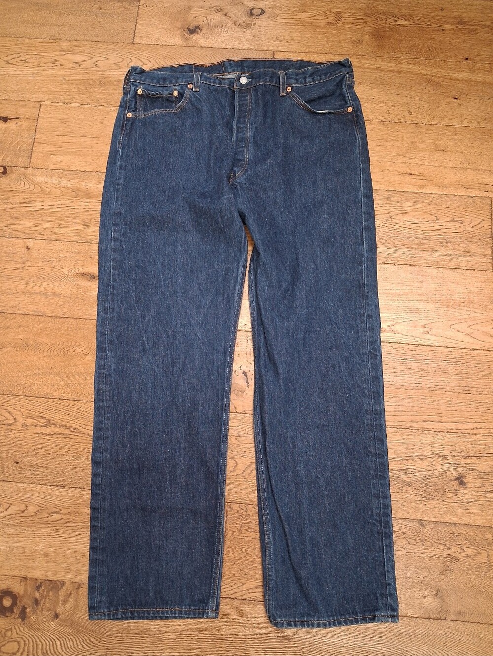 Vintage Levi’s 501XX Jeans USA Made 42x34 Dark Wash Button Fly Denim 90s